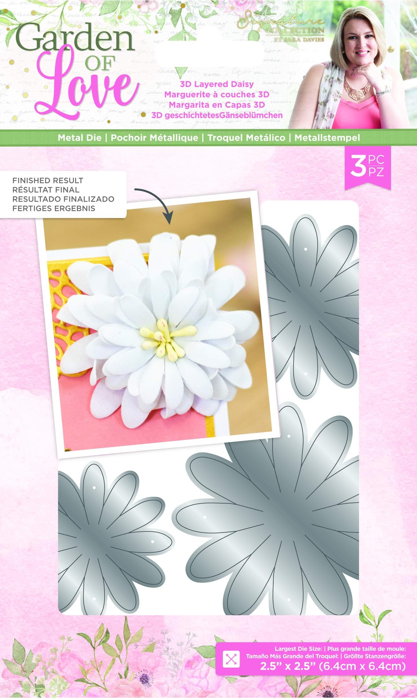 Garden of Love-Metal Die-3D Layered Daisy, us:one size, Silver