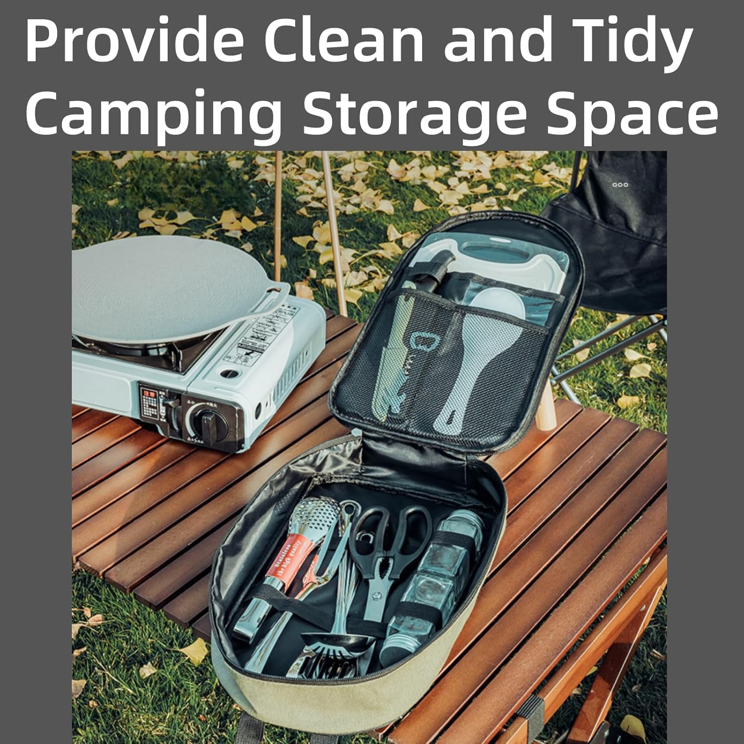 Portable Camping Kitchen Utensil Set, 13pcs Camping Accessories Cooking, Camping Kitchen Set, Camp Kitchen Accessories & Organizer, Camping Utensil Set, Camping Equipment, Camping Tools & Stuff