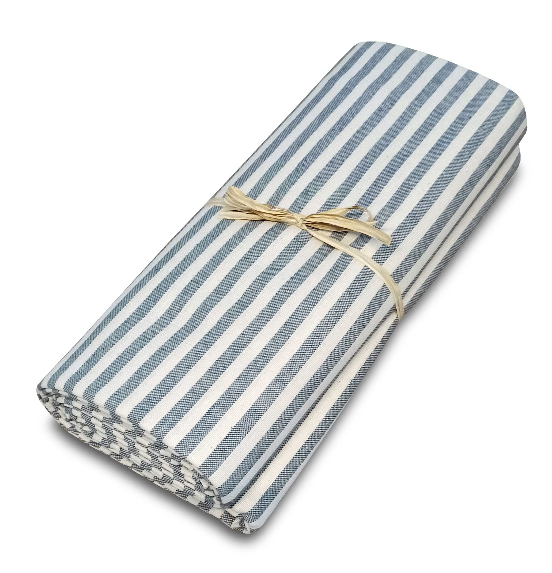 Confezioni Giuliana ® - Copritutto Telo Arredo Copriletto Cotone Leggero Estivo Righe Bretagna Made in Italy - Blu, 1 Piazza
