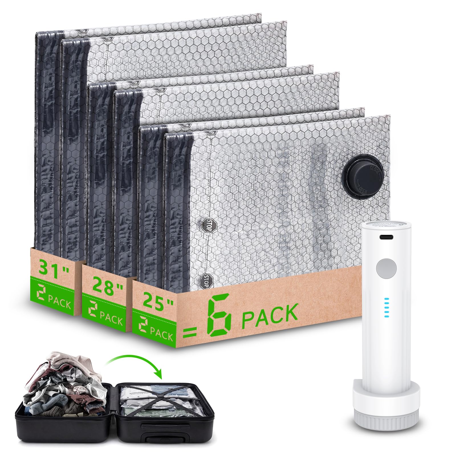 Sacs de rangement sous vide pour gagner de la place dans les armoires
