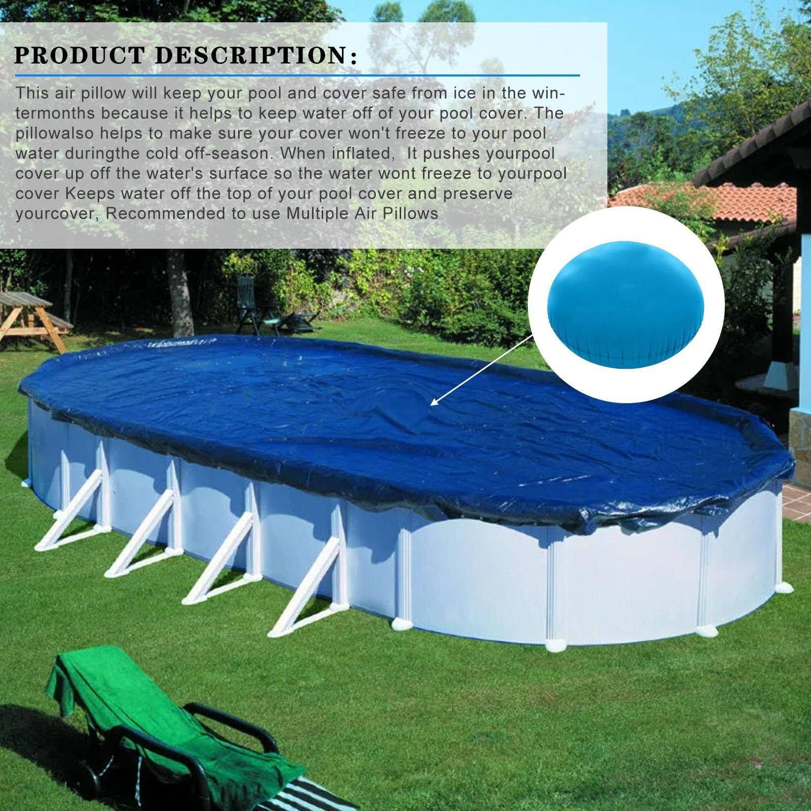 Cuscino per Piscina, Cuscini per Piscina Gonfiabili con Corde, Cuscino per Piscina Galleggiante 4x4 Ft Cuscino per Piscina Galleggiante, Cuscino per Aria Invernale in PVC Cuscino per Piscina Equaliz