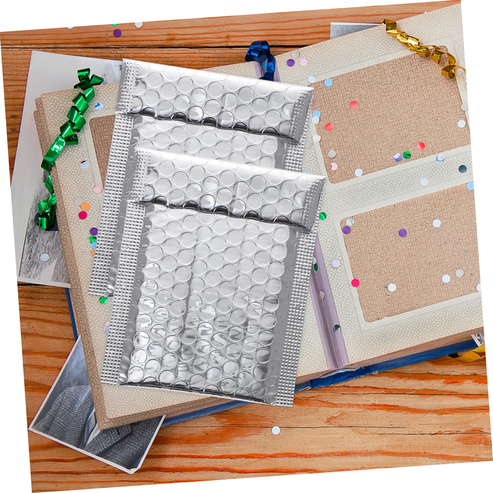 STOBOK 100pcs Silver Bubble Envelopes 14x16 4cm Padded Self-Sealing Mailer Bags For Shipping Documents - View #9