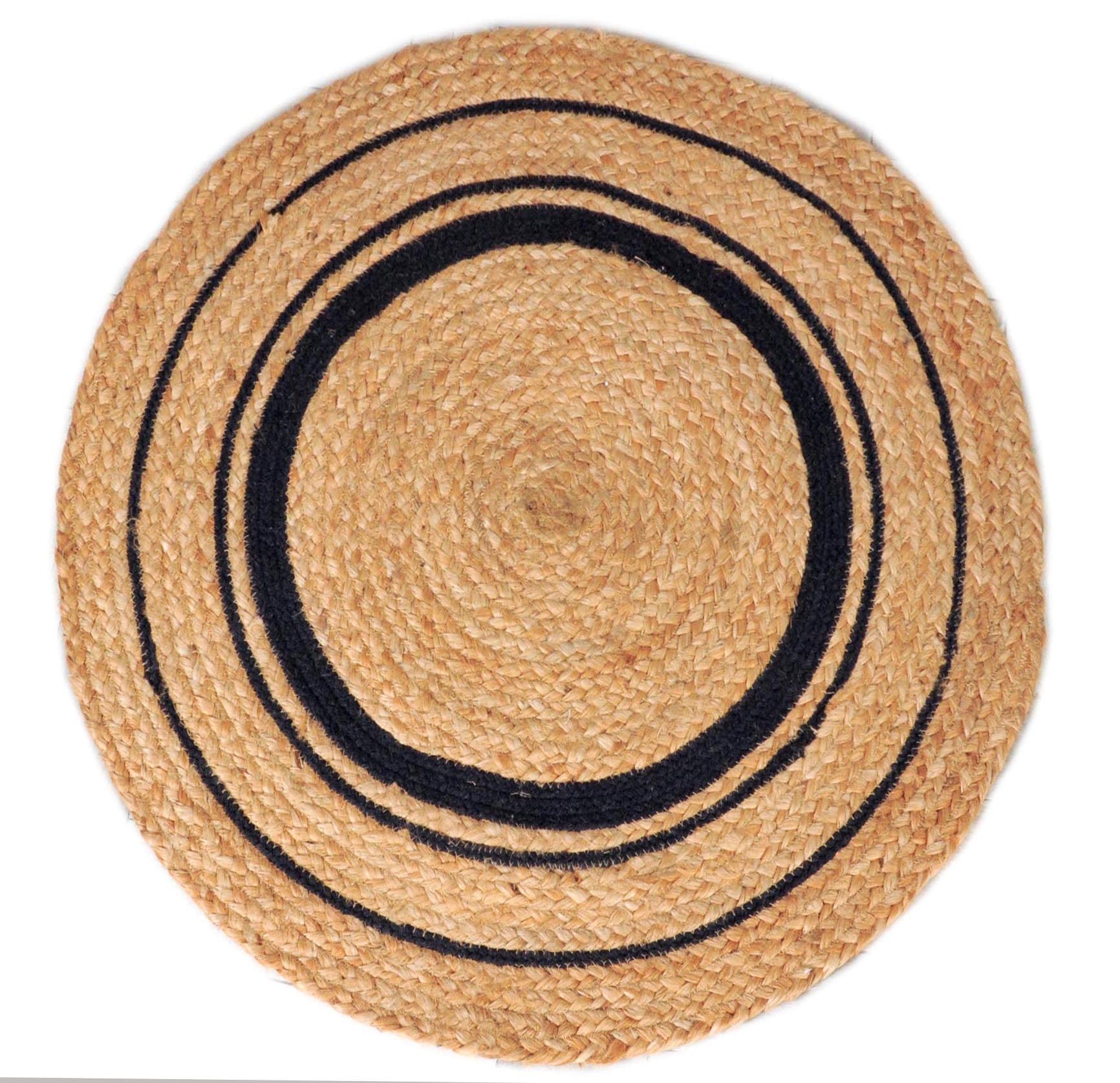 Atout Ciel - Alfombra Redonda de Yute Trenzado Natural, 80 cm