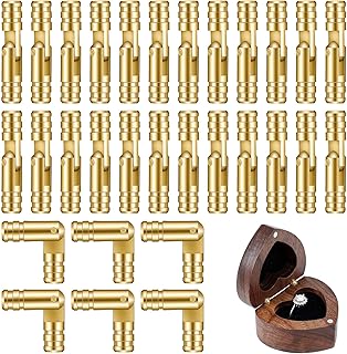 30Pcs Hidden Barrel Hinges, Cylinder Jewelry Box Hinges, Small Hinge for Wooden Box, Mini Barrel Hinge for DIY Crafts, Wooden Jewelry Boxes, Cabinet and Wood Cases, 270 Degree Folding(0.8 x 0.16in)