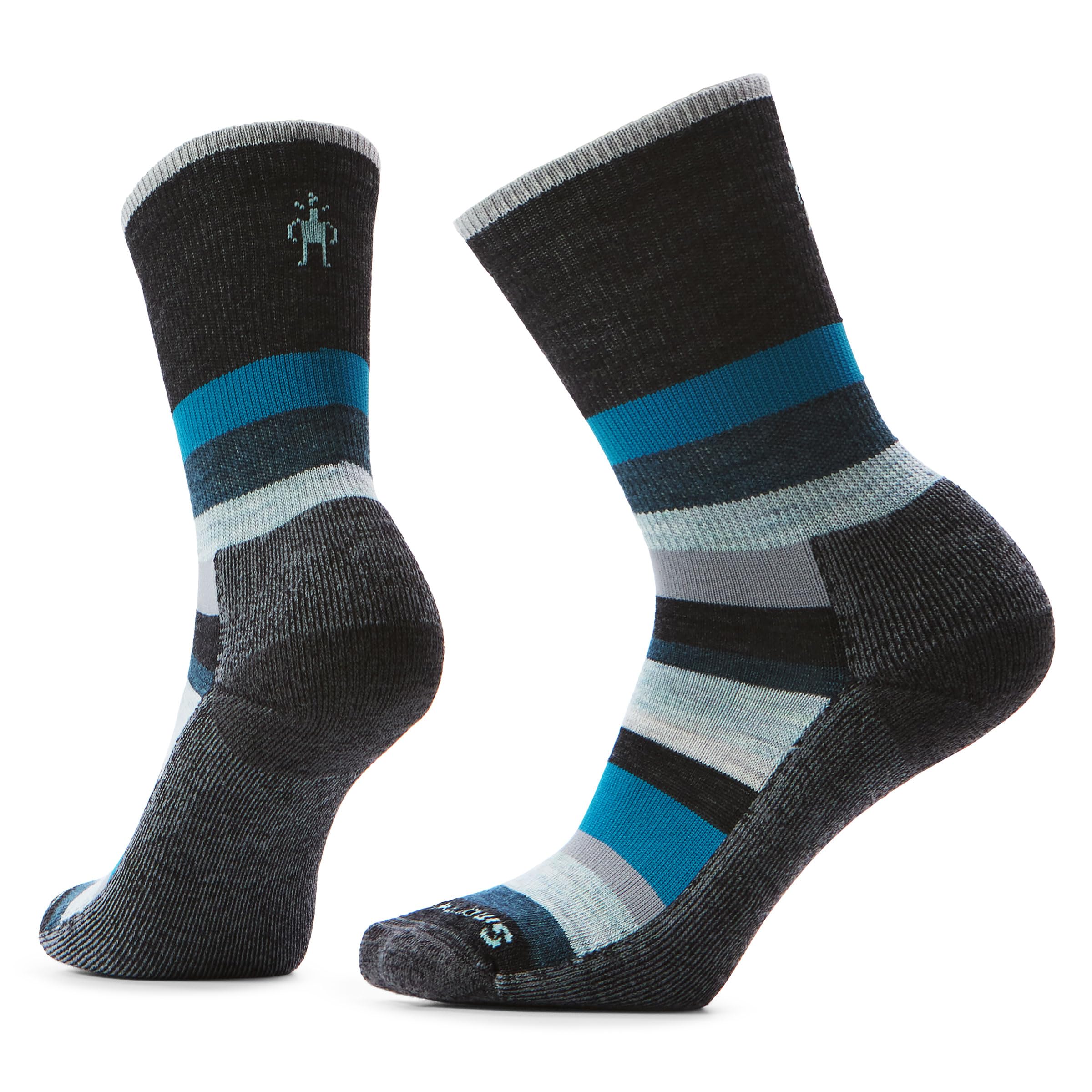 Smartwool Everyday Multi-Stripe Crew Socks, Charcoal, Large