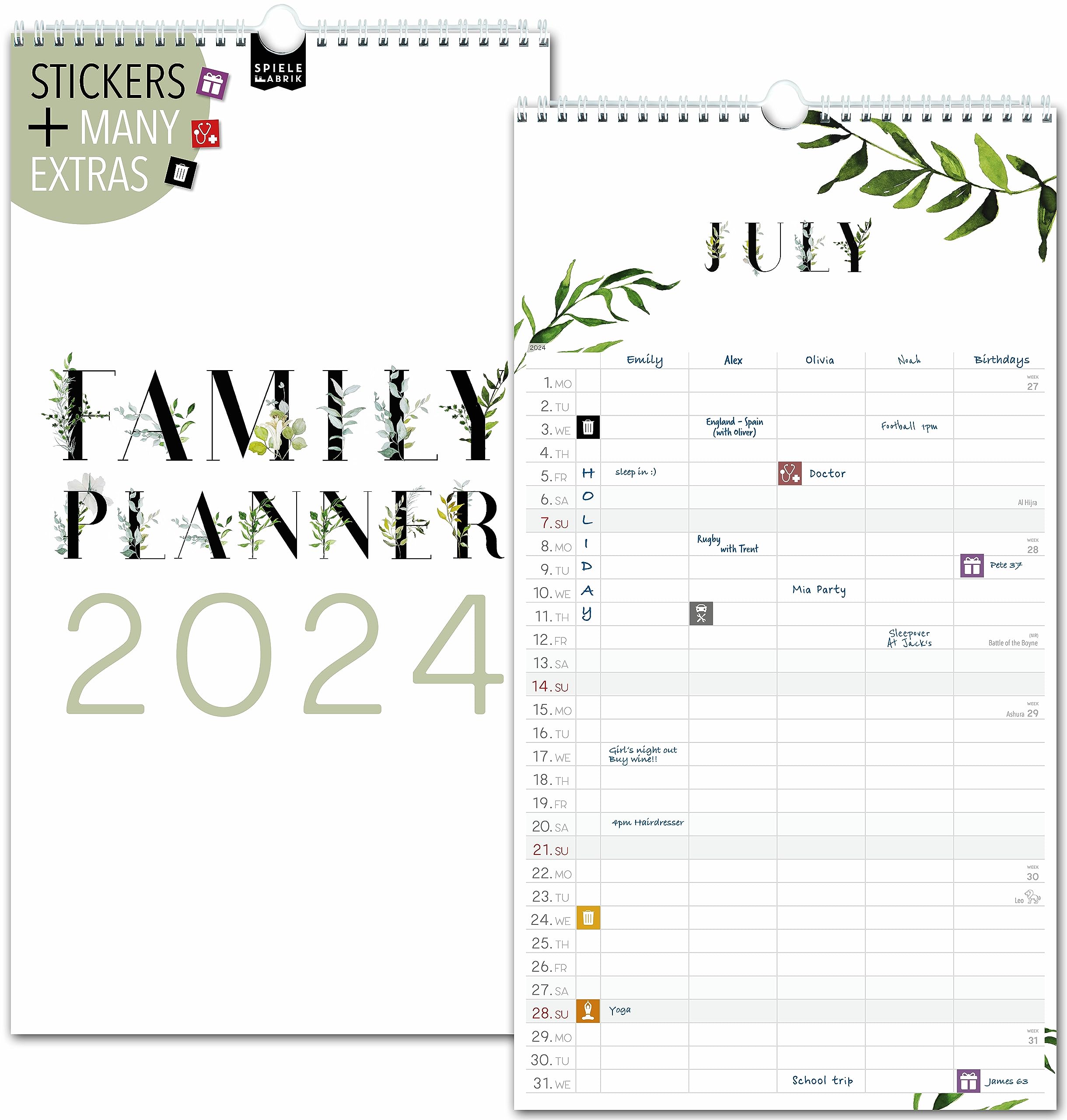 Buy Family 2024 5 columns FLORAL family planner 2024 and OctDec 2023