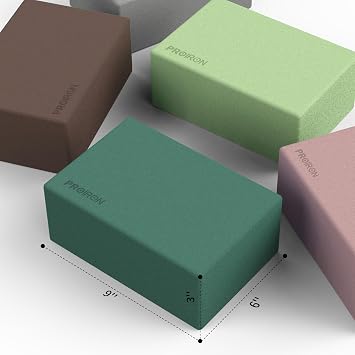 PROIRON Yoga Blocks, 2 Pack Supportive High Density Premium Eva Foam, Soft Non-Slip Surface with Curved Edges Stretch Blocks For Yoga, Pilates, Stretching