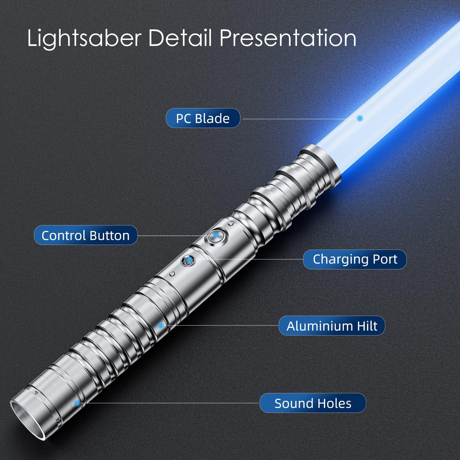 Hlieeosfcn Spada laser 2 pezzi spada laser per bambini e adulti 2 in 1 RGB 15 colore USB ricaricabile manico in metallo nero spada adatta per Halloween Natale cosplay