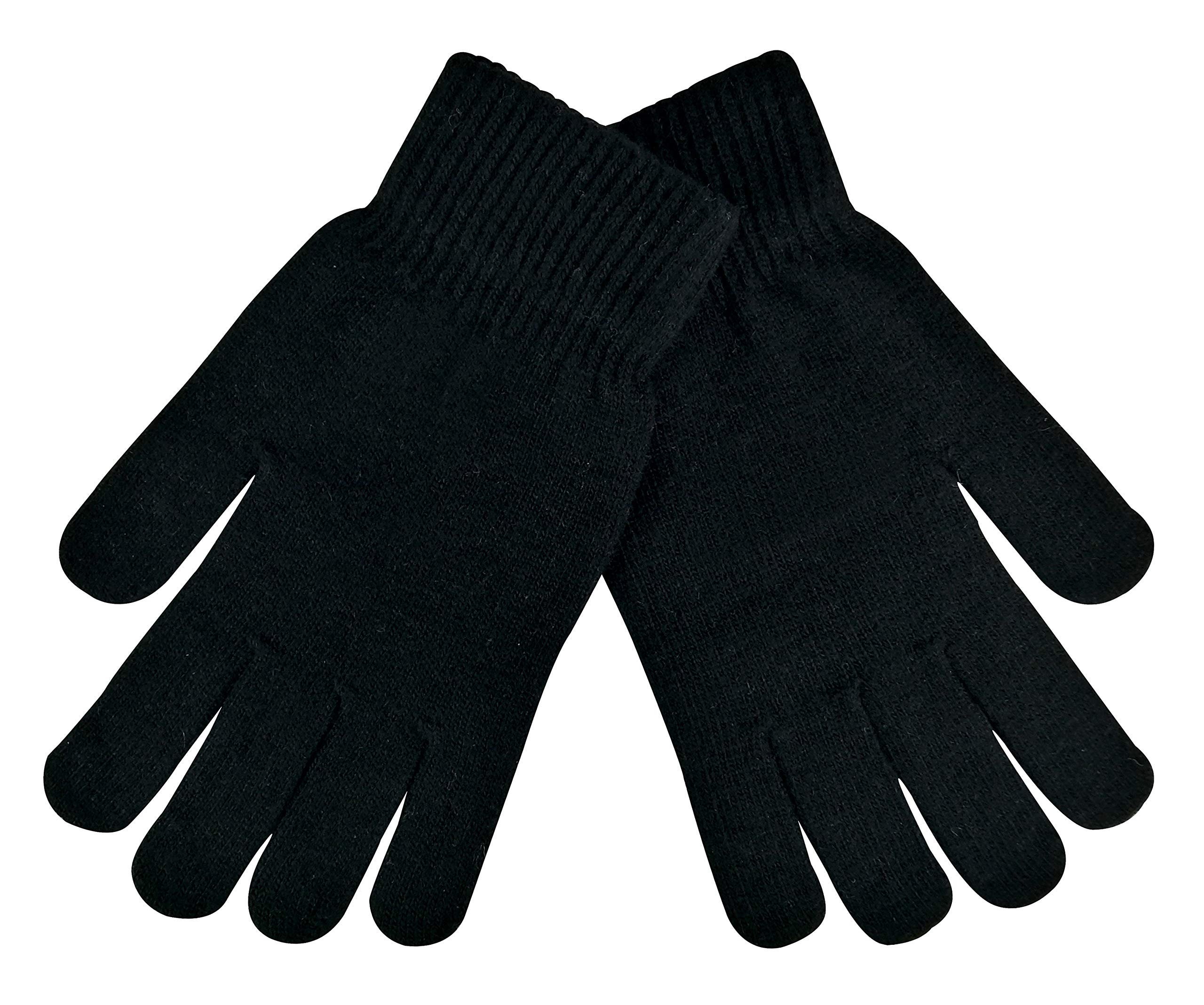 Gants Unisexe Laine Et Acrylique – Taille Unique, Noir, Pour Temps Froid - 4