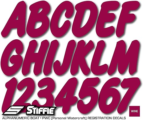 Miniatura 2 de stiffie whip-one Vino 3" alpha-numeric registro números de identificación pegatinas calcomanías para barcos y personal Lancha