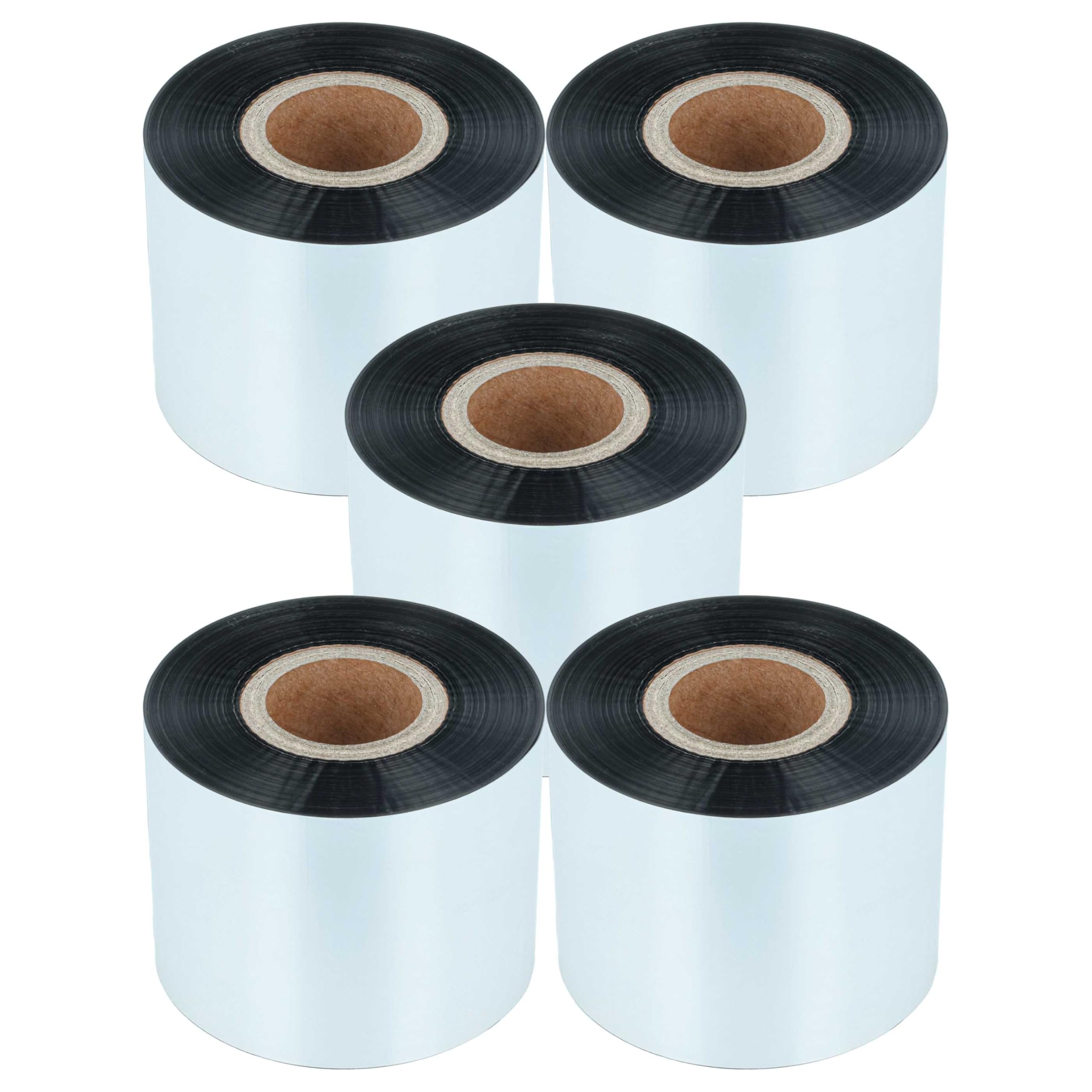 vhbw 5x nastro trasferimento termico compatibile con TSC ME340, ME240, MH240P, MH240 etichettatrice, indelebile, 50mmx300m, cera/resina