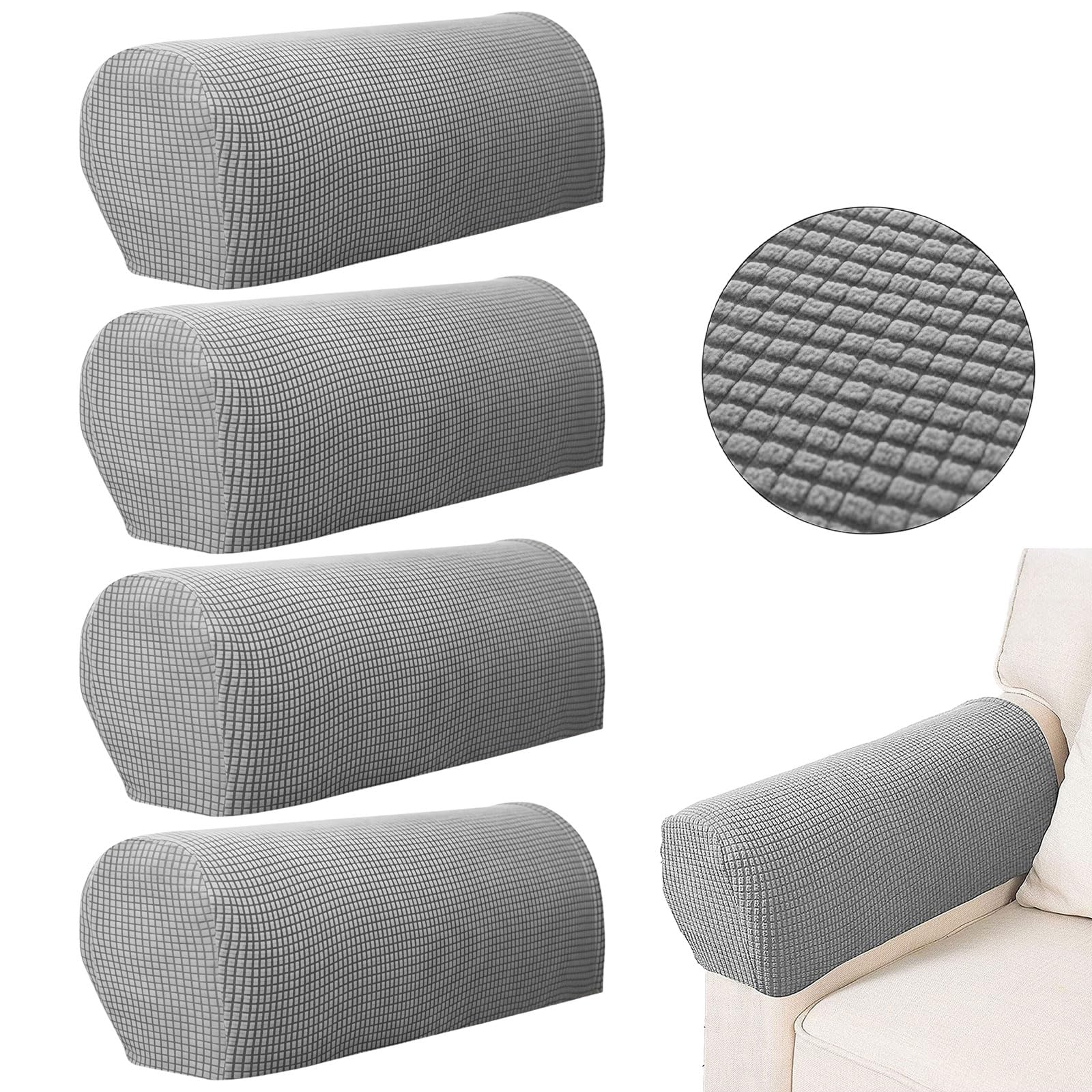 GWAWG 4PCS Armchair Covers Protectors Slipcover,Sofa Arm Covers Anti Slip,Polyester chair arm covers protectors,Sofa Chair Furniture Protector Couches Recliner for Sofa Protector Couches Recliner