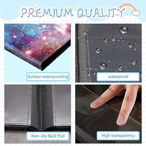 Miniatura 4 de Rossy Carpeta de tarjetas para tarjetas intercambiables, 4 bolsillos para 320 tarjetas deportivas, carpeta de colección de tarjetas con 20 páginas,