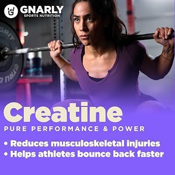 Gnarly Nutrition Creatine Powder Creapure, Vegan Creatine Supplement NSF Sport Certified, Optimized Recovery Sports Nutrition 5g Creatine Monohydrate Unflavored, 15.87 oz