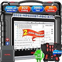 Vista 1 de Escáner Autel MaxiPRO MP808BT PRO 2026, 2 años de actualización con 11 adaptadores OBD, función como MaxiSYS MS906 PRO MS906MAX, hasta MS906BT