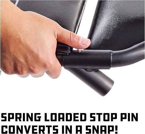 Miniatura 3 de Powerbuilt Enredadera plegable triple de 42 pulgadas, asiento rodante y taburete de freno, silla de garaje con ruedas ajustable todo en uno,