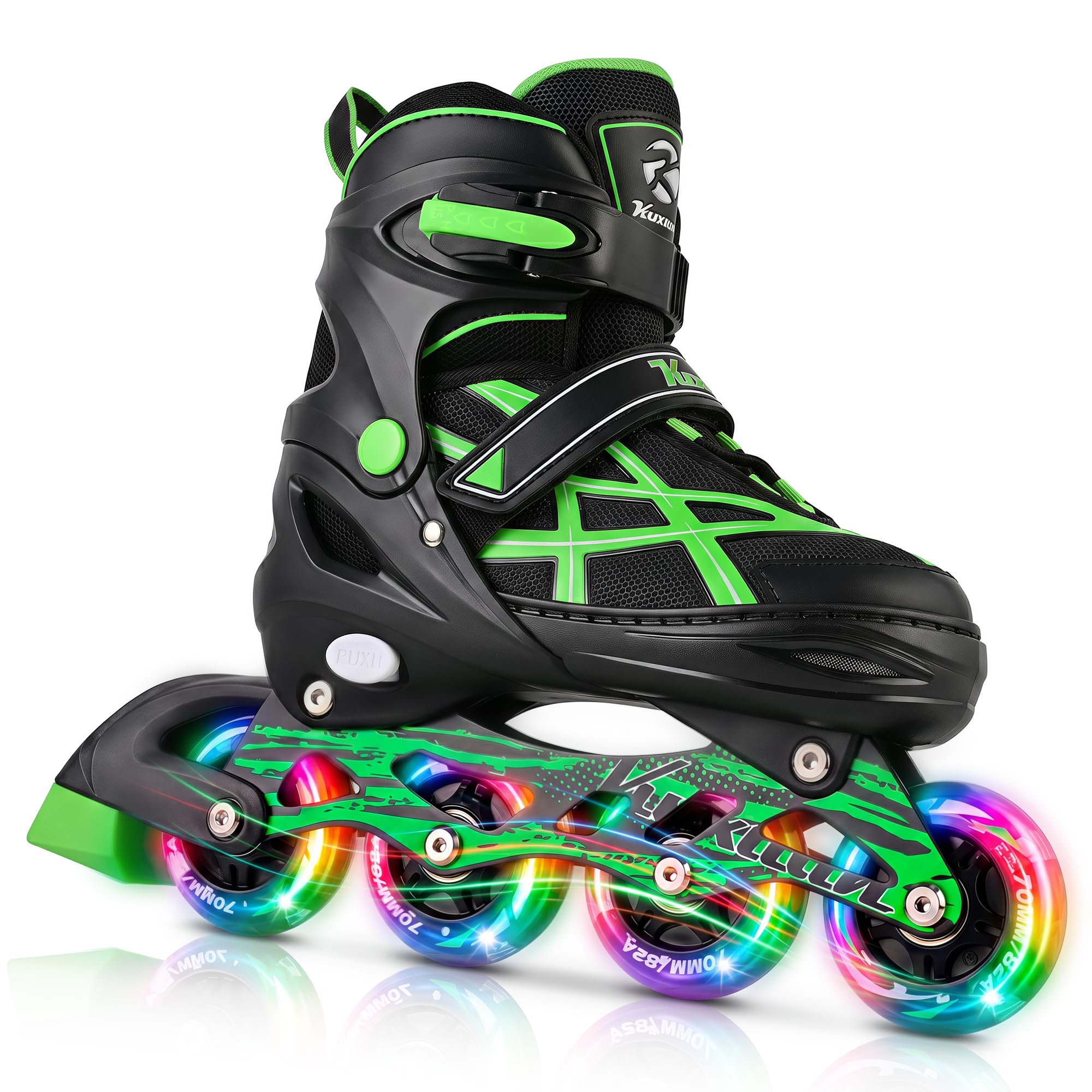 Kuxuan Boys Adjustable Inline Skates with Light up Wheels for Kids Youth