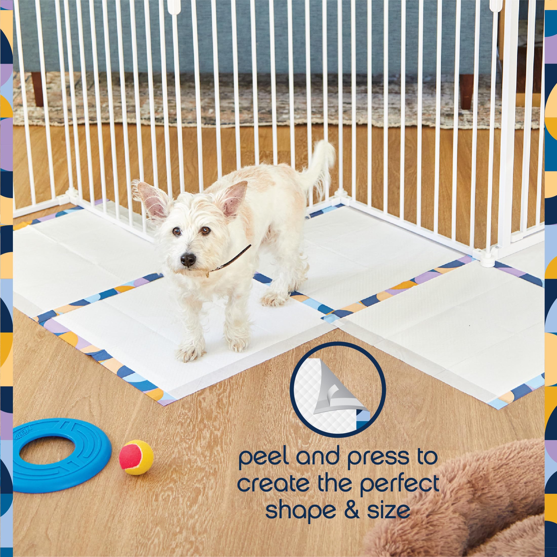 Pet Life Unlimited Create-a-Size - Almohadillas modulares para Cachorros | Almohadillas de Entrenamiento | Control de olores sin Fragancia | Súper absorbentes | a Prueba de Fugas | Fabricado en los