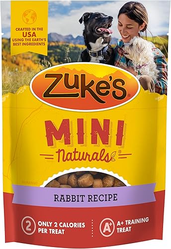 Zuke's Mini Naturals Premios para entrenamiento de perros, receta de conejo, bolsa de 16 onzas