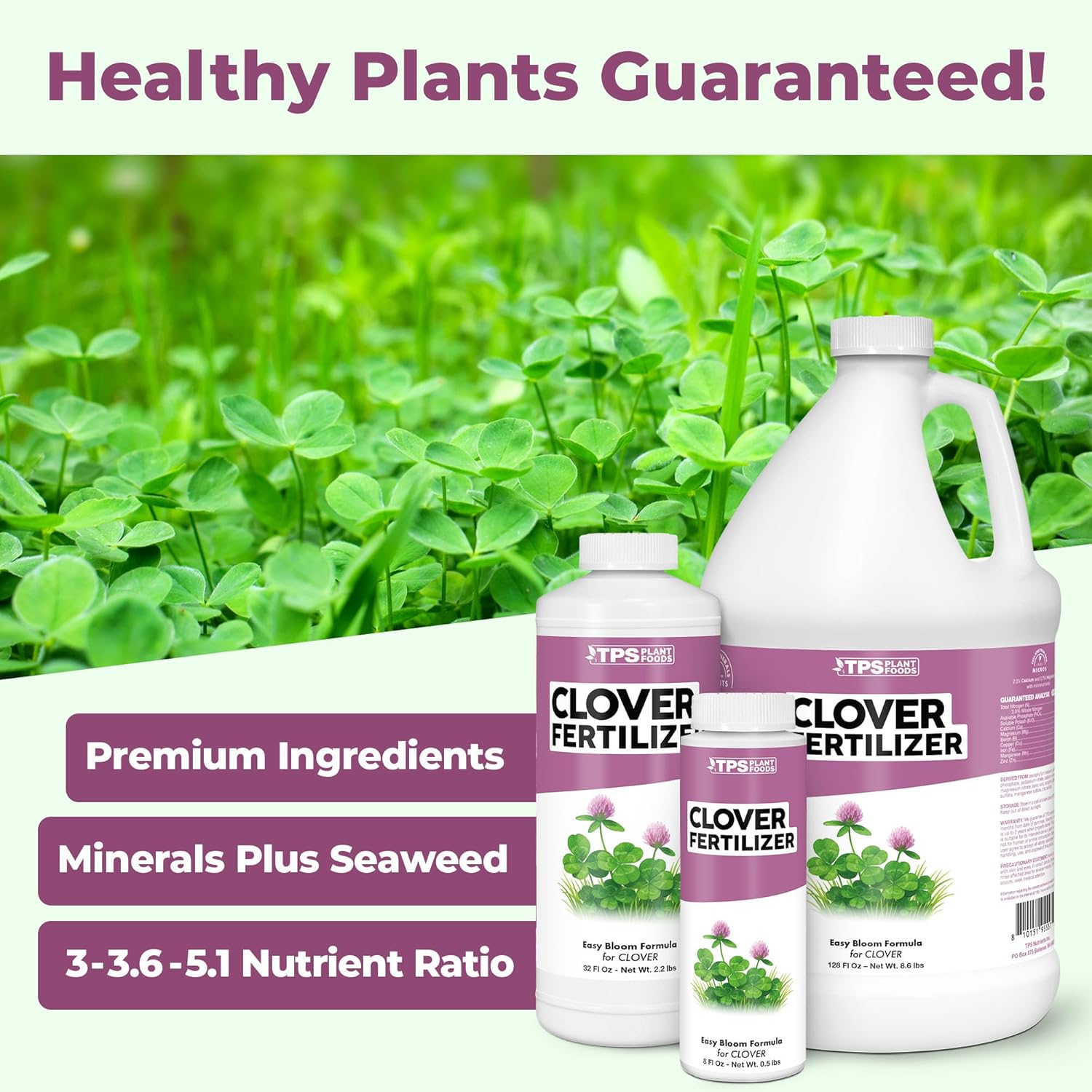 Clover Fertilizer- Liquid Fertilizer for Clover Lawns, Great for Microclover and Dutch White Clover, 32oz