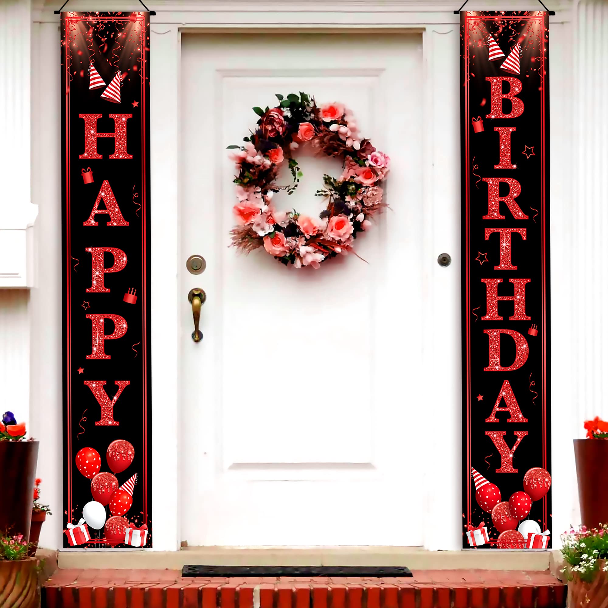 Red Happy Birthday Clip Art Happy Birthday In Red And White Vector
