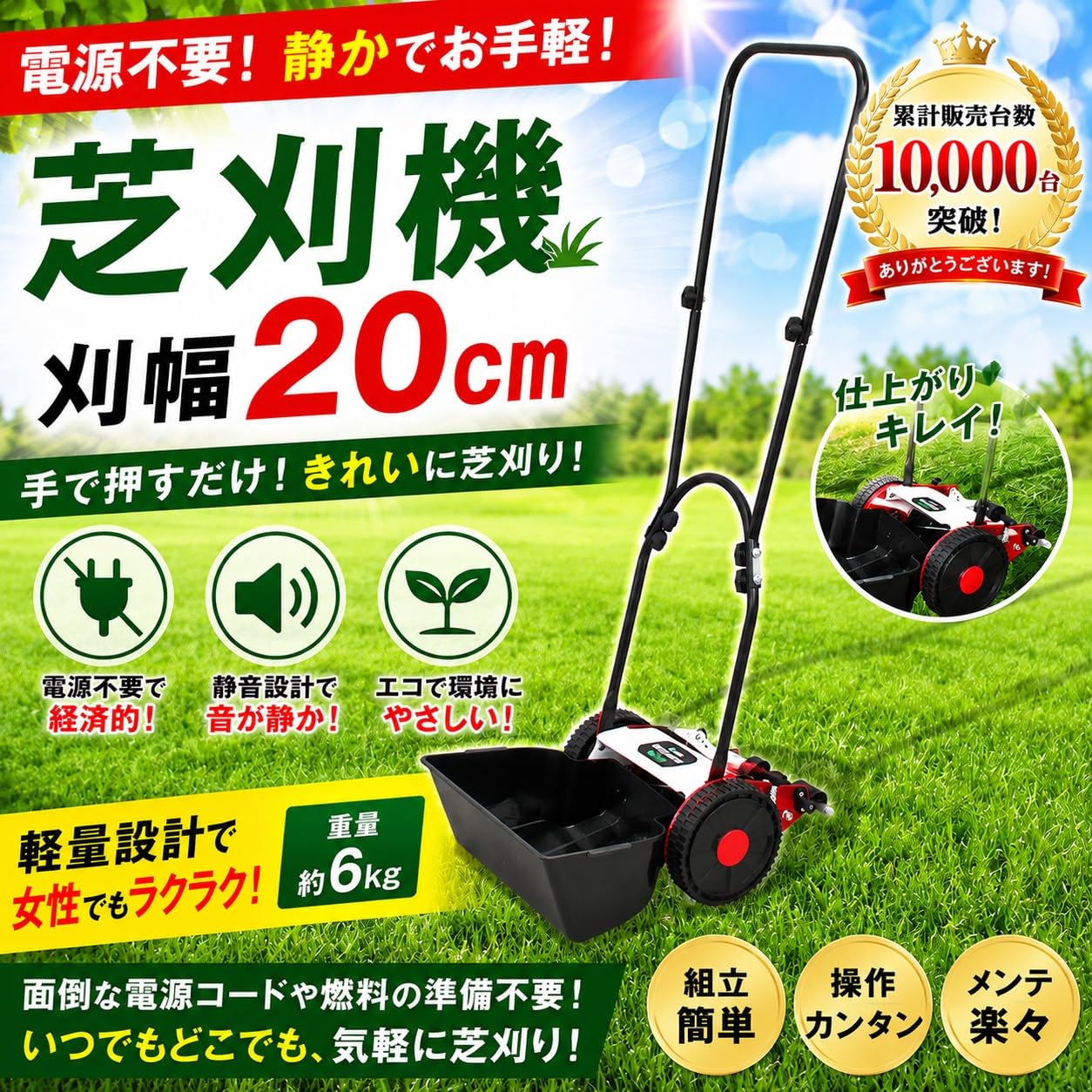 Amazon.co.jp: DAISHIN DGM-200R 手動式芝刈り機 (刈幅20cm) 40・30 