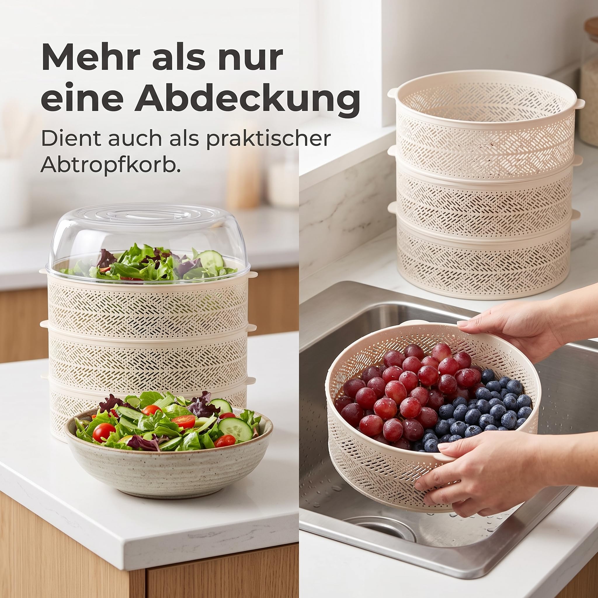 Abdeckhauben für Lebensmittel, stapelbare Fliegenhaube Lebensmittel, minimalistische Abdeckhaube , Lebensmittel Abdeckung für , Style 1