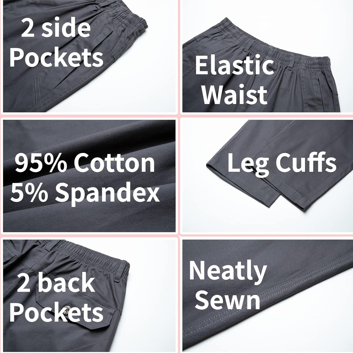 AIFARLD Mens Cargo Pants Elastic Waist Pants Sport Jogger Long Trousers for Hiking Fishing Running Workout - Image 5