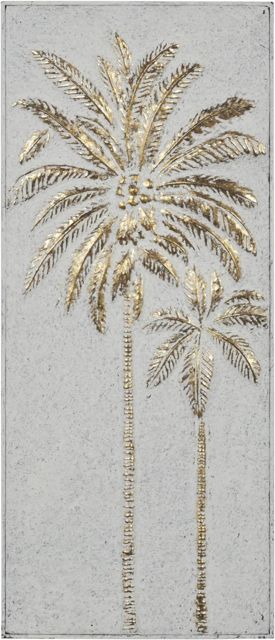 Deco 79 Metal Tree Home Wall Decor Relief Palm Wall Sculpture with Gold Detailing, Wall Art 14" x 1" x 33", Gold