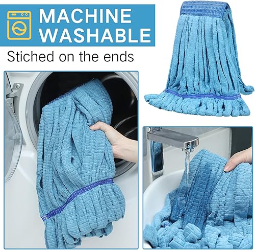 Miniatura 7 de Lallisa 10 cabezales de repuesto para trapeador comercial, cabezales de microfibra para limpieza de suelos, cabezales de trapeador industrial,