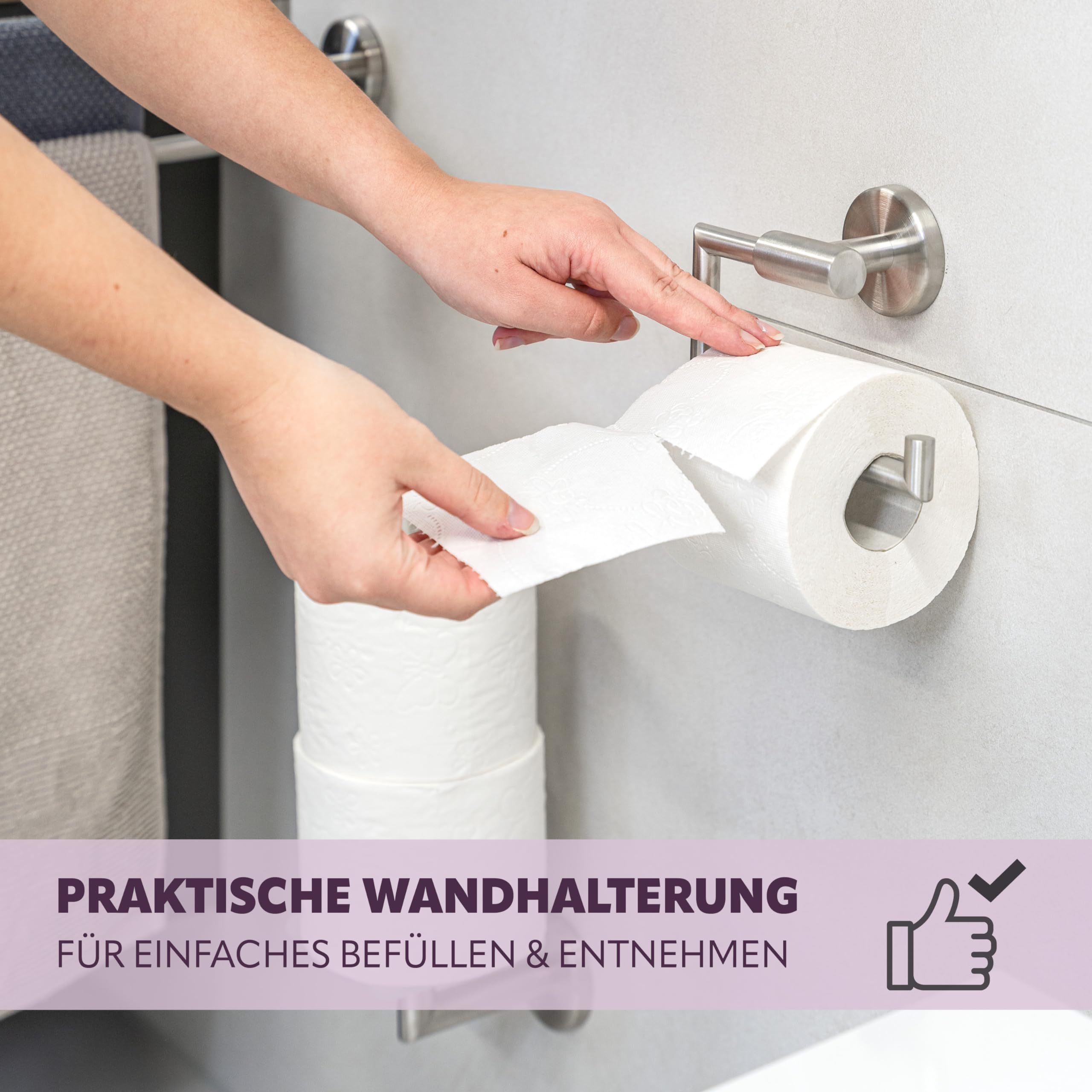 bremermann Badkamerserie Piazza - toiletrolhouder met glazen bodem incl