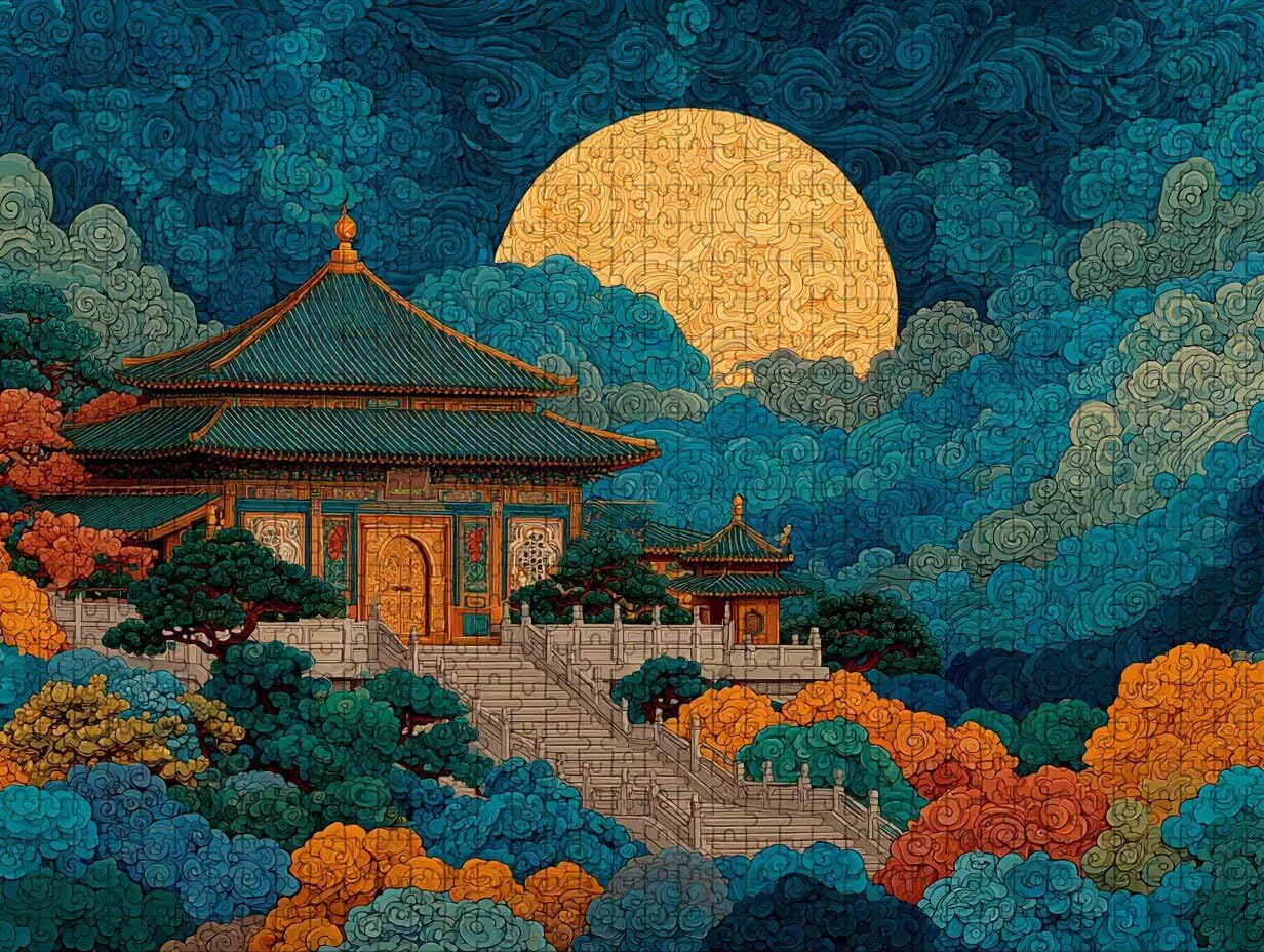 Chińskie drewniane puzzle 4000 sztuk, puzzle dla dorosłych z pudełkiem 141 x 87 cm, łamigłówki, dla mężczyzn kobiet nastolatek, kreatywne gry logiczne, dekoracja domu, 9-7860