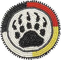 Vista 31 de Parche de roseta de cuentas de semilla con medallón 2.5 pulgadas redondo (Águila Calva 1)