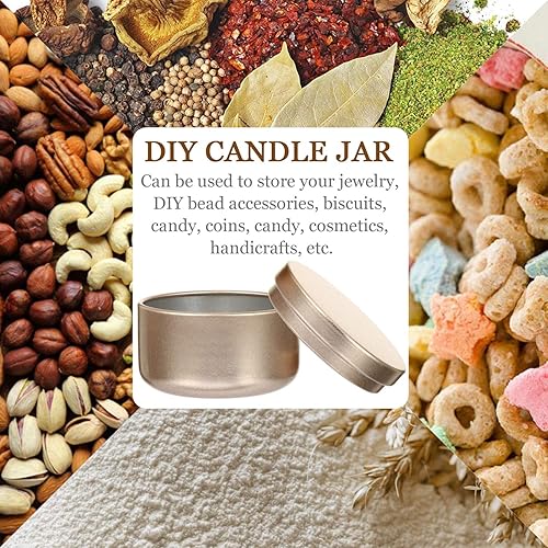 Miniatura 5 de Didiseaon Latas de metal redondas de metal con tapa, latas de té redondas de metal, latas de té, latas de té, tarros de almacenamiento pequeños para