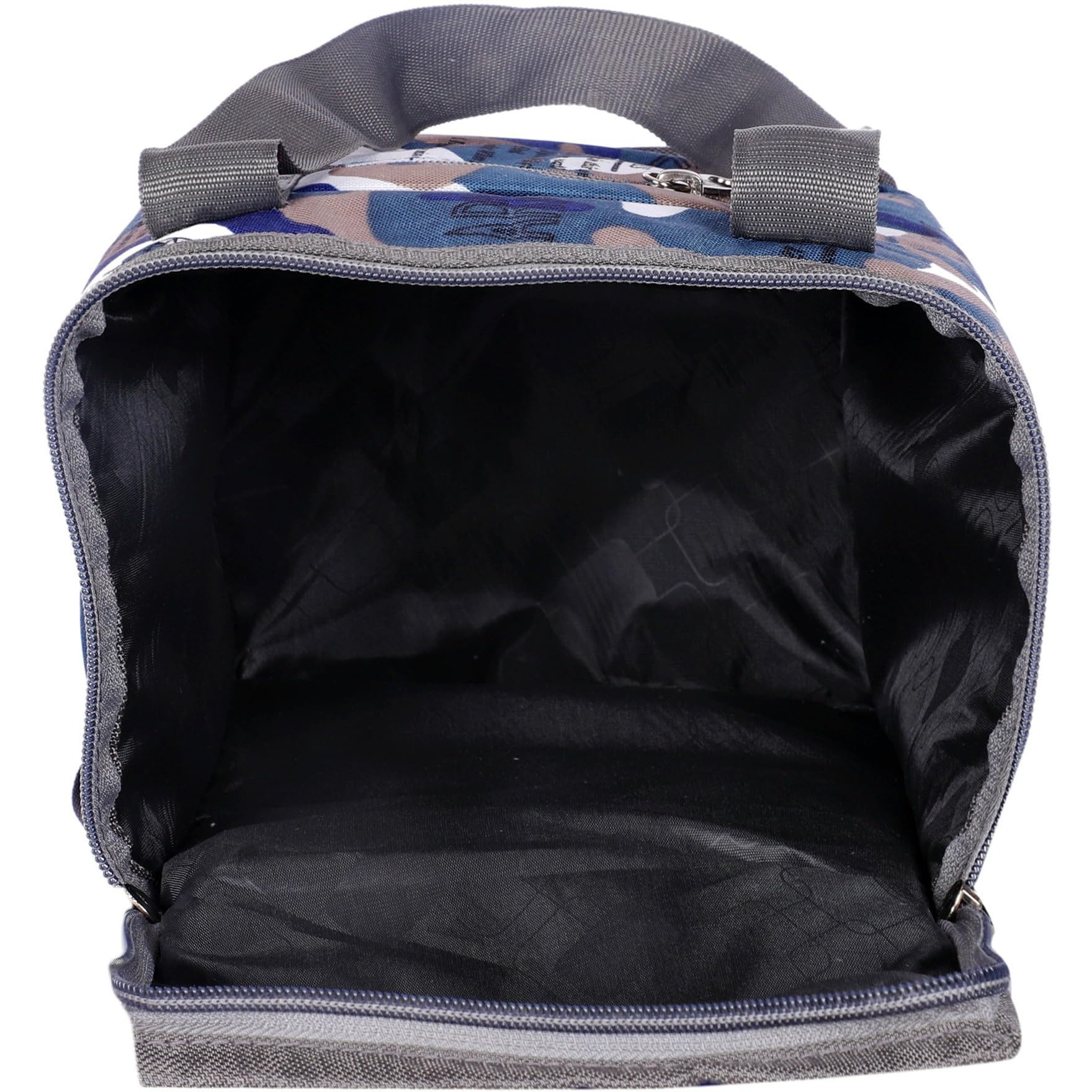 Flexible bags Polyester Hand Lunch Bag Medium Size Combo (Pack of 2) for Both Men and Women for Office,School, College, Picnic |Navy Blue & Beige/10Liters| 3