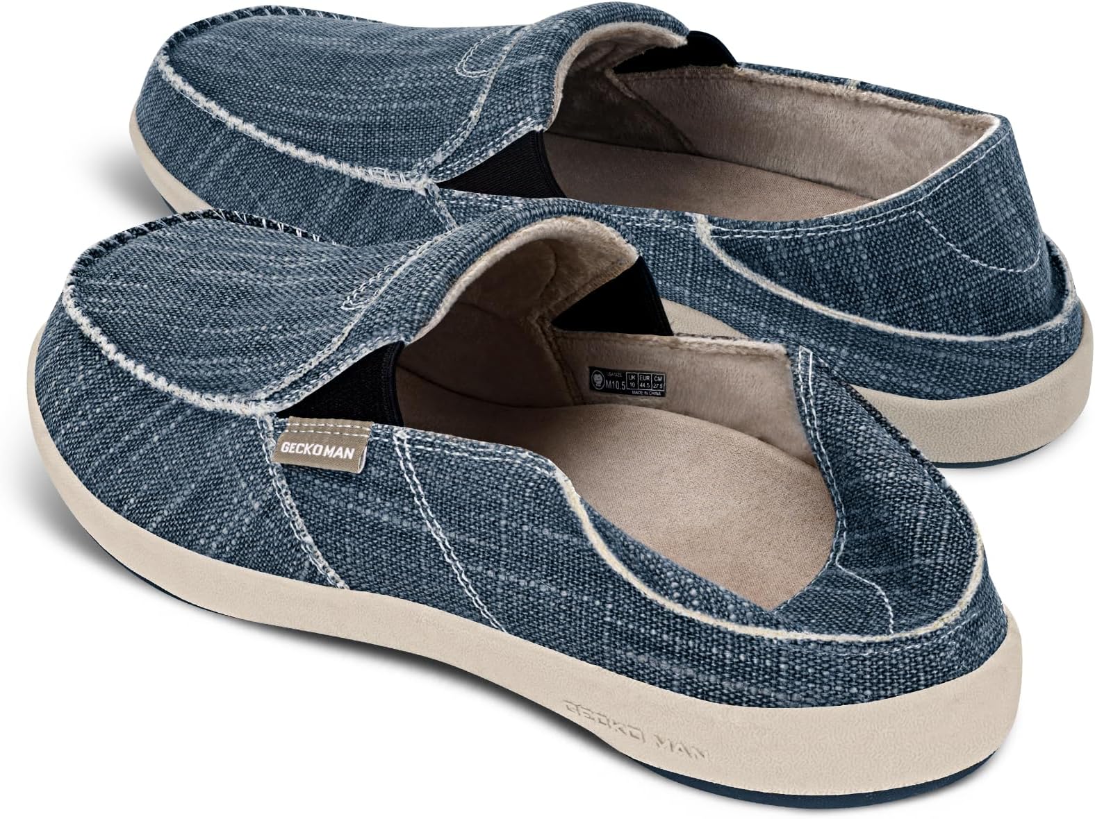 WALK·HERO COMFORT AND SUPPORTMens Slip On Shoes, Mens Boat Shoes with Arch Support, Orthopedic Canvas Loafers for Plantar Fasciitis, Indoor & Outdoor Walking Slippers Shoes for Pain Relief