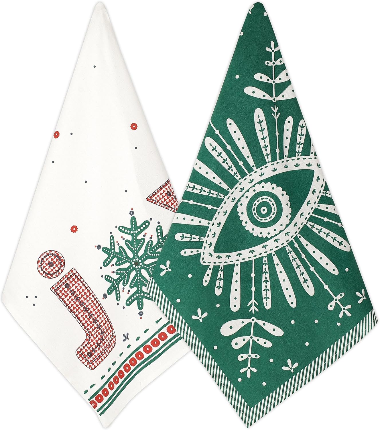 Amazon.com: Folkulture Christmas Kitchen Towels Set of 2 for Green ...