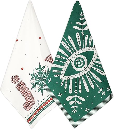 Folkulture Juego de 2 toallas de cocina de San Valentín con lazo para colgar, 100% algodón para secar platos, paños de cocina de 26 x 20 pulgadas o