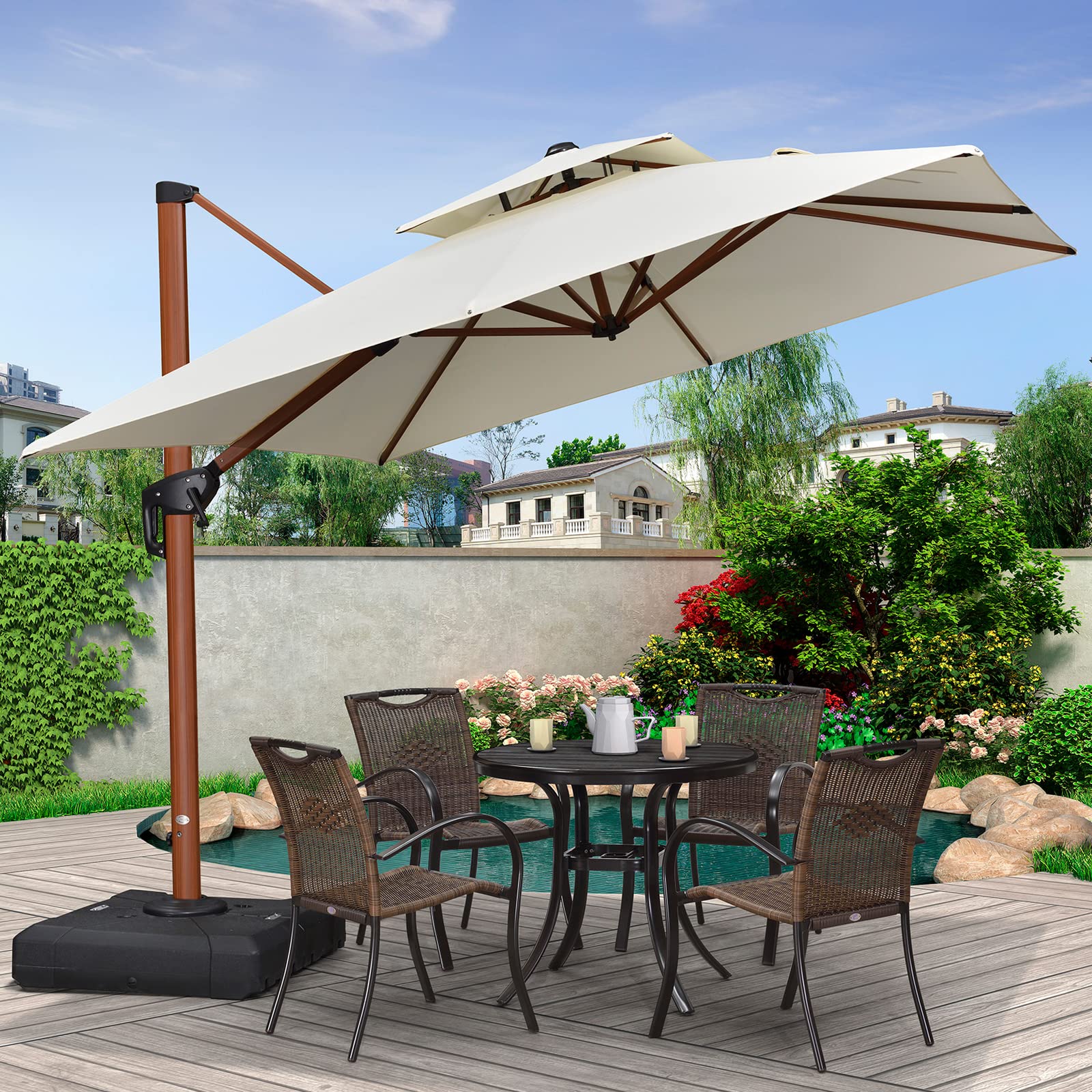 Buy PURPLE LEAF 2.7 X 2.7 M Garden Cantilever Parasol, Large Square