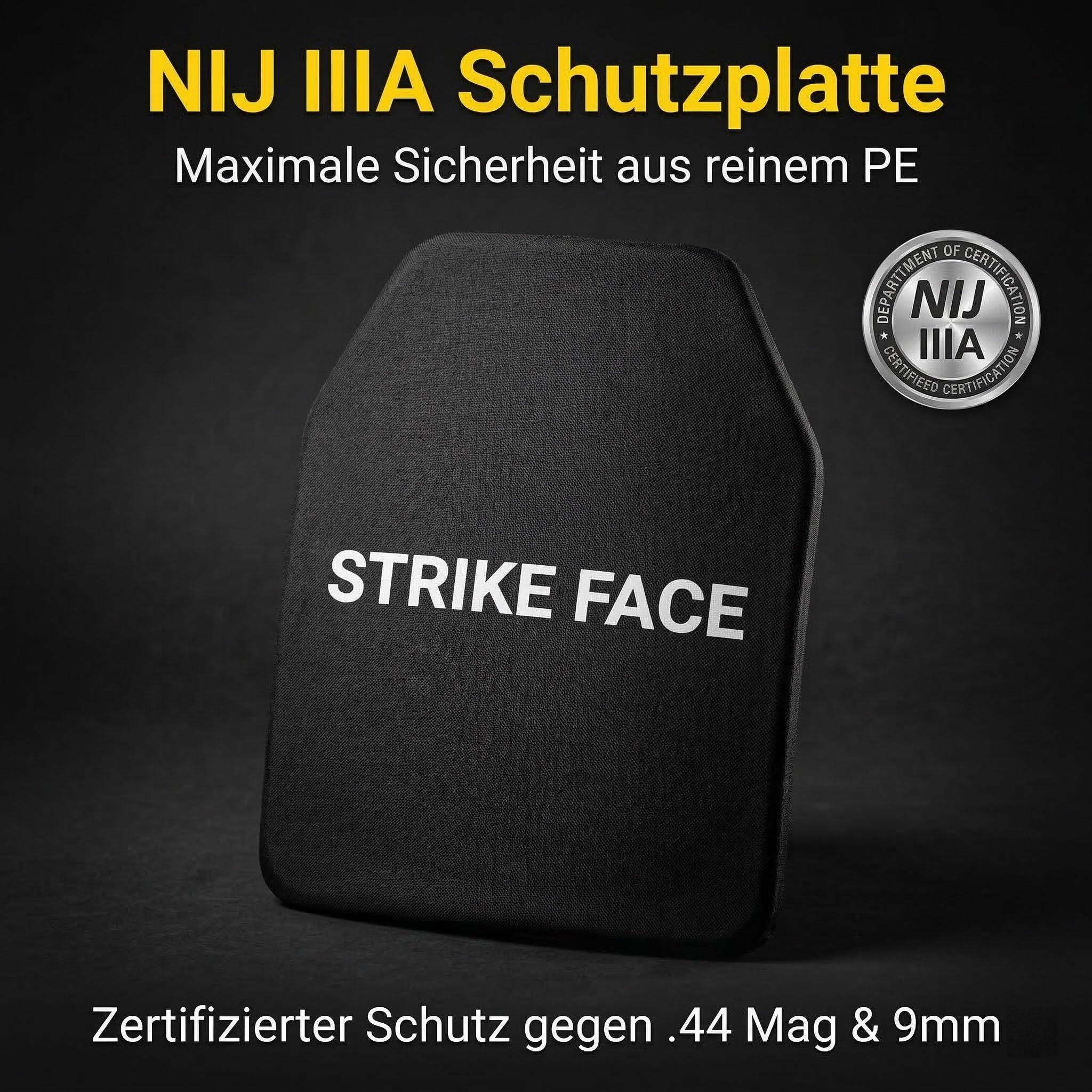 NIJ Level IIIA Panzerplatte 25x30 cm | Leichte PE Ballistische Einlage (0,5 kg) für Taktische Weste & Rucksack, Multi-Hit-Schutz,2pcs
