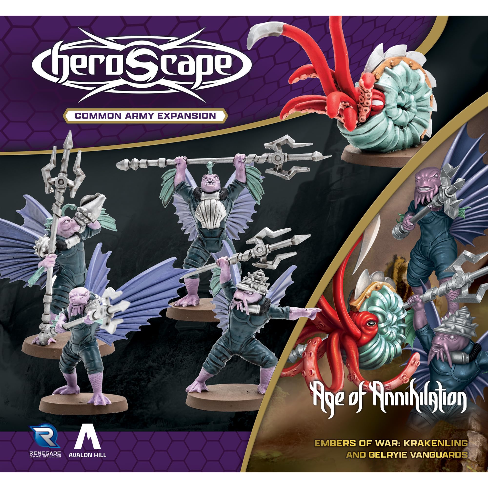 Renegade Game Studios - Heroscape Krakenling i Gelyrie Vanguards Army Expansion - Dodaj zawartość do gry Miniatury Heroscape - Do gry wymagany jest pole bitwy lub zestaw główny