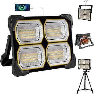 led baustrahler akku 300W led strahler akku 26000Ahm led arbeitsleuchte Tragbare USB Wiederaufladbare PowerBank,campinglampe spotlight baustellenlampe, Garten, Angeln, Camping