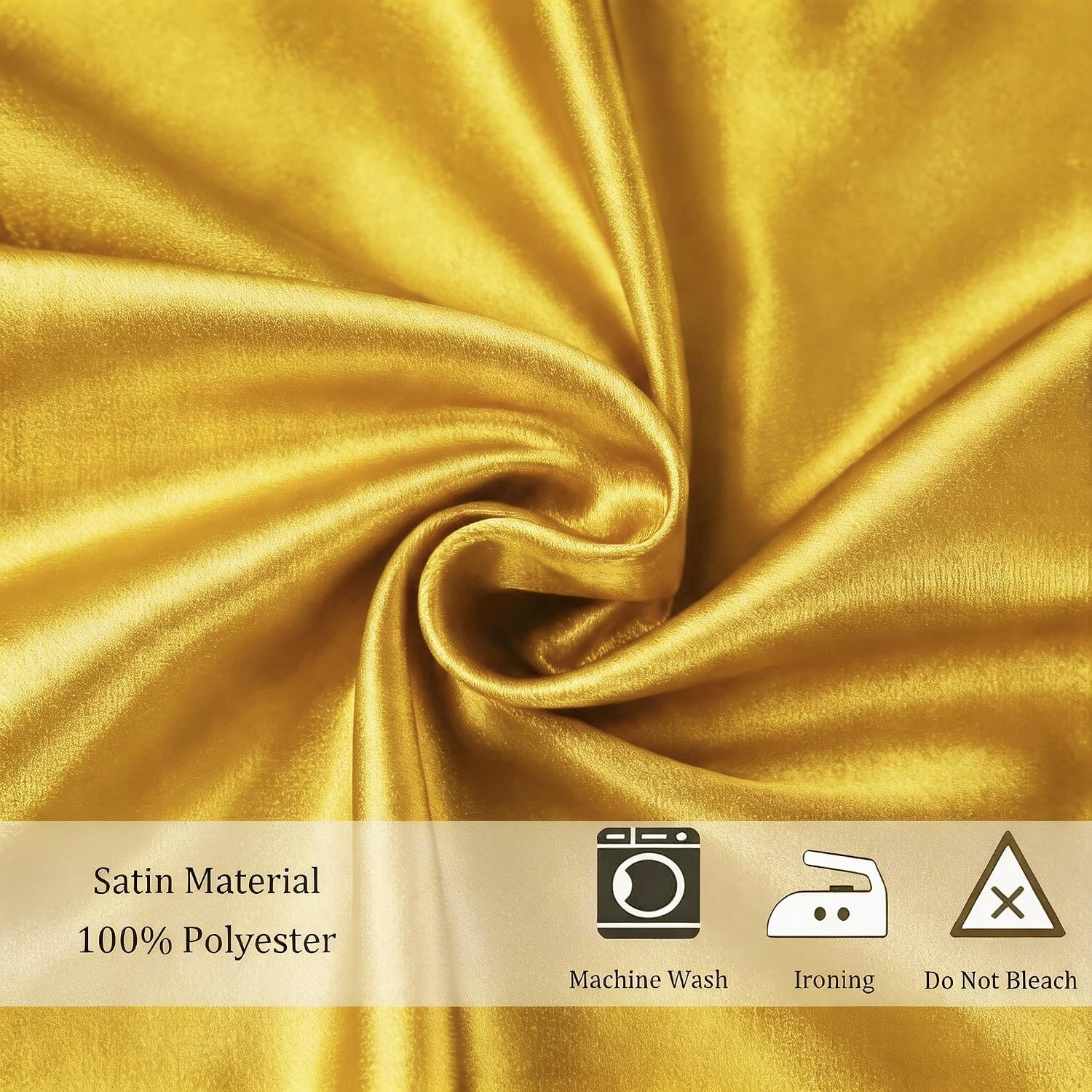 Wedding Satin Table Runners 10 Pack Universal Polyester Table Runner for Party Birthday Anniversary Retirement Engagement Banquets Graduation Bridal Shower Outdoor Events Decor (Gold, 10 pcs)