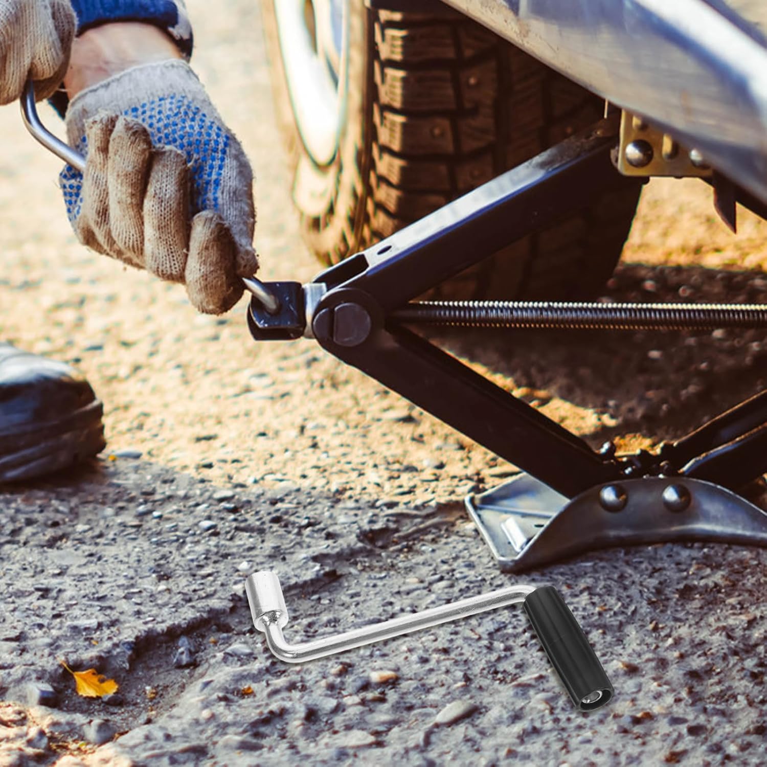 Camper Crank Handle Replacement for Rv Trailer Jack Socket Truck Tarp Crank Handle 7.87X6.88X0.98In Easy Install Durable Rv Parts Accessories