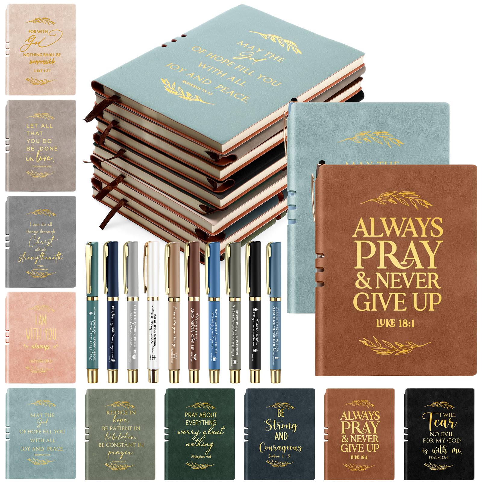 Carnets en cuir A5 de qualité supérieure et stylos Bible Fulmoon