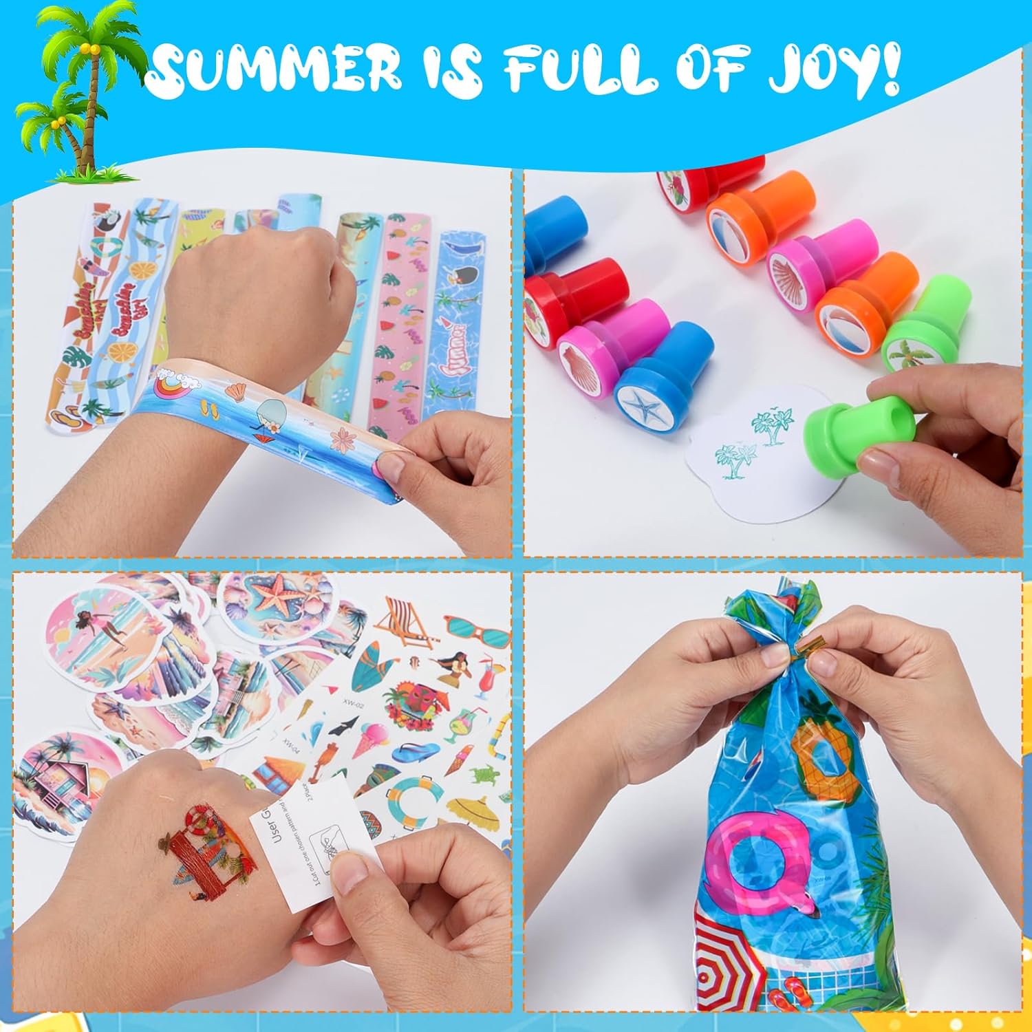 Pool Party Favors and Beach Toys for Kids, Summer Pool Toys for Kids, Luau Party Supplies with Beach Balls, Hawaiian Leis, Kids Sunglasses, More for Birthday Party Supplies End of Year Student Gifts