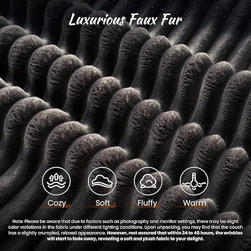 Miniatura 6 de ovios Sofá modular de nube para sala de estar, sofá modular sin hueso con piel de felpa, no requiere montaje, cómodo juego de sofás con espuma