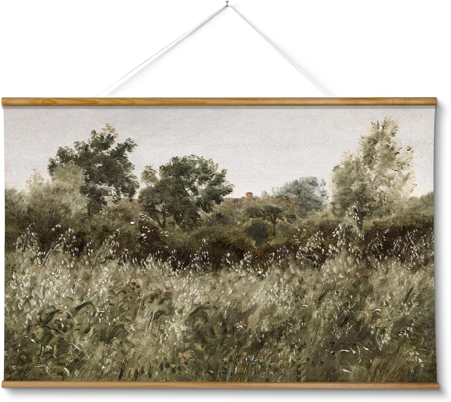 ARPEOTCY Extra Large Vintage Framed Wall Art, 36x54 Inch Farmhouse Retro Meadow Landscape Hanging Framed Canvas Wall Art, Large Rustic Home Decor for Living Room Office Bedroom Above of Bed Tall Grass 54"L x 36"W
