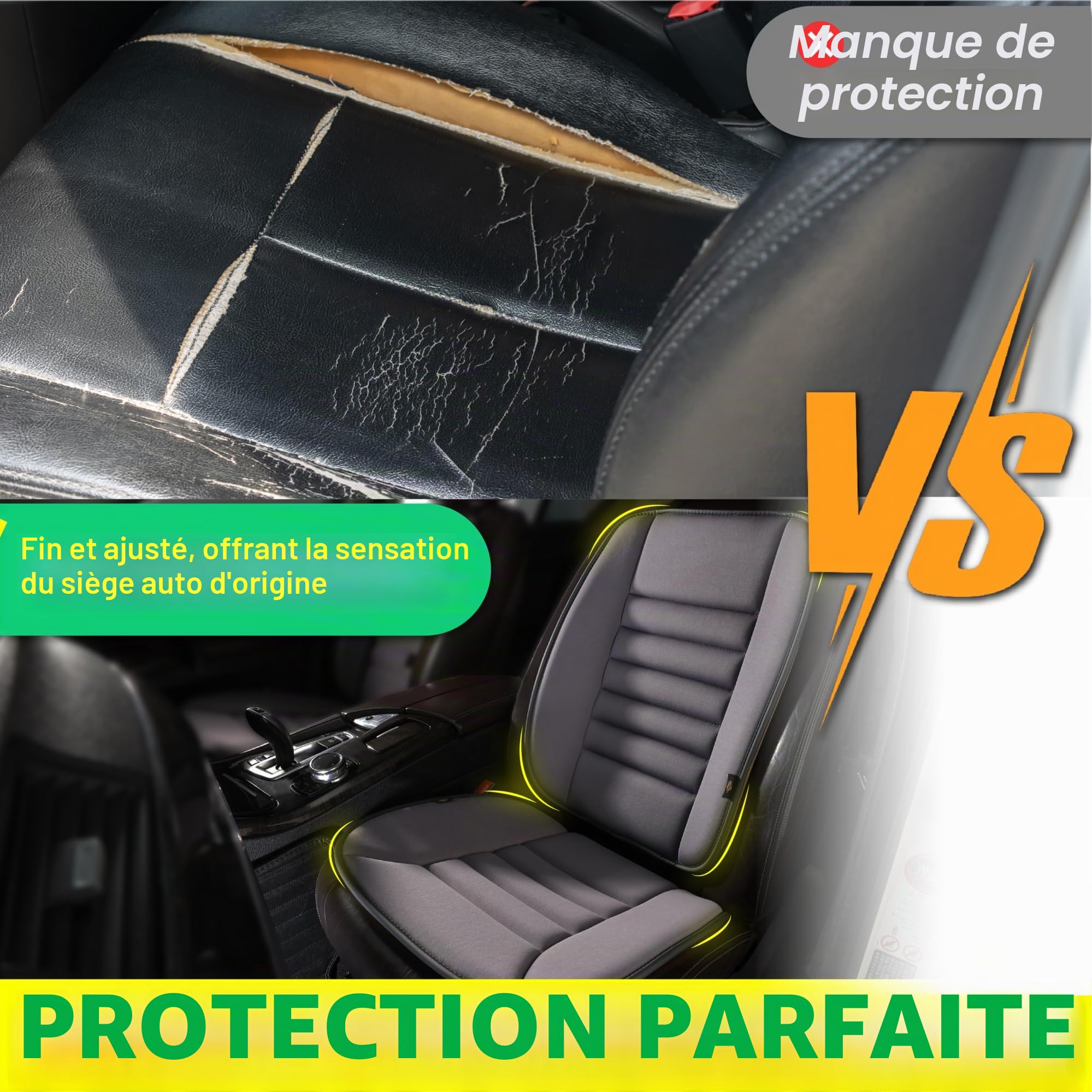 kingphenix Coussin de siège de voiture avec coussin de soutien dorsal : Design en mousse à mémoire de forme pour un confort amélioré, idéal pour les conducteurs et l'utilisation au bureau - Confort
