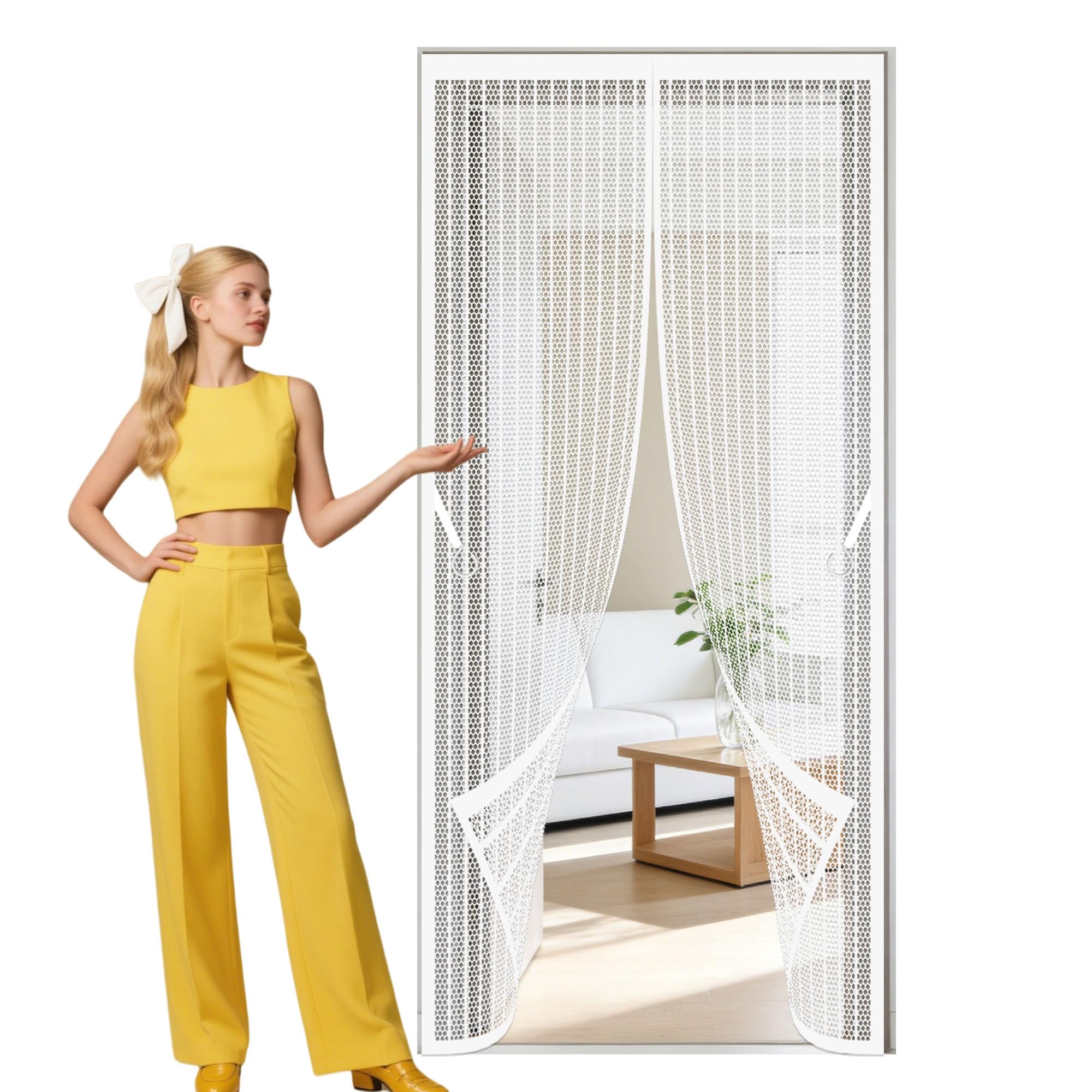 Moustiquaire magnétique pour porte de chambre et salon afin d'aérer l'été